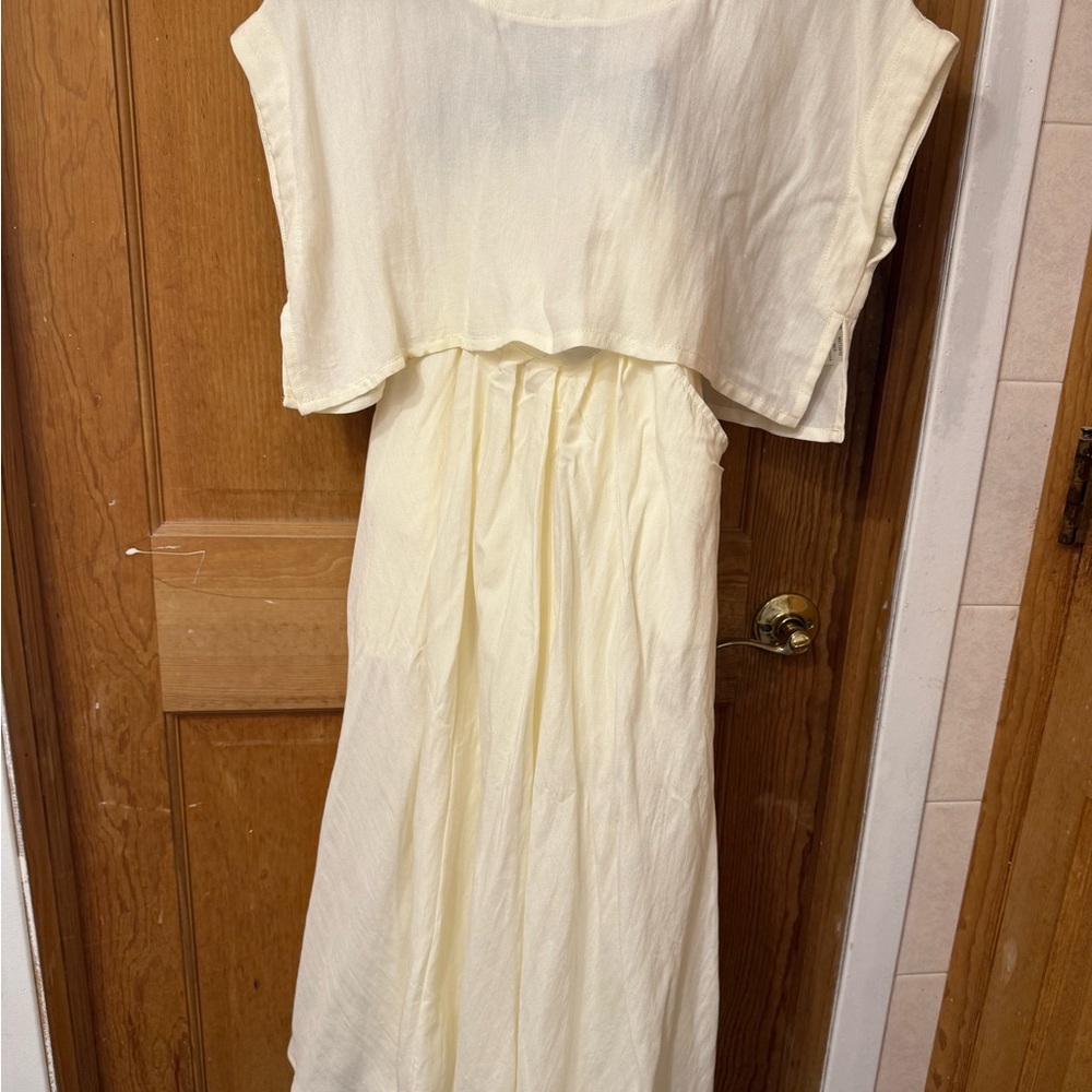MABLE Cream Maxi Dress